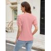 imageBlooming Jelly Womens Short Sleeve Blouse Business Casual Dressy Tops Ribbed Summer Stylish Work ShirtsCoral Red