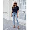 imageBlooming Jelly Womens Short Sleeve Blouse Business Casual Dressy Tops Ribbed Summer Stylish Work ShirtsNavy Blue