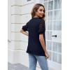 imageBlooming Jelly Womens Short Sleeve Blouse Business Casual Dressy Tops Ribbed Summer Stylish Work ShirtsNavy Blue