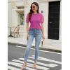 imageBlooming Jelly Womens Short Sleeve Blouse Business Casual Dressy Tops Ribbed Summer Stylish Work ShirtsOrchid