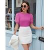 imageBlooming Jelly Womens Short Sleeve Blouse Business Casual Dressy Tops Ribbed Summer Stylish Work ShirtsOrchid