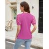 imageBlooming Jelly Womens Short Sleeve Blouse Business Casual Dressy Tops Ribbed Summer Stylish Work ShirtsOrchid