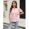 imageBlooming Jelly Womens Short Sleeve Blouse Business Casual Dressy Tops Ribbed Summer Stylish Work ShirtsPink 4