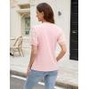 imageBlooming Jelly Womens Short Sleeve Blouse Business Casual Dressy Tops Ribbed Summer Stylish Work ShirtsPink 4