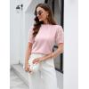 imageBlooming Jelly Womens Short Sleeve Blouse Business Casual Dressy Tops Ribbed Summer Stylish Work ShirtsPink 4