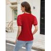 imageBlooming Jelly Womens Short Sleeve Blouse Business Casual Dressy Tops Ribbed Summer Stylish Work ShirtsRed