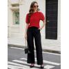 imageBlooming Jelly Womens Short Sleeve Blouse Business Casual Dressy Tops Ribbed Summer Stylish Work ShirtsRed