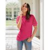 imageBlooming Jelly Womens Short Sleeve Blouse Business Casual Dressy Tops Ribbed Summer Stylish Work ShirtsRose Red