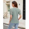 imageBlooming Jelly Womens Short Sleeve Blouse Business Casual Dressy Tops Ribbed Summer Stylish Work ShirtsTurquoise