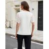 imageBlooming Jelly Womens Short Sleeve Blouse Business Casual Dressy Tops Ribbed Summer Stylish Work ShirtsWhite