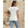 imageBlooming Jelly Womens Summer Short Sleeve T Shirts Boho Casual Trendy Tops Lace V Neck Ruffle Blouses Business TopsWhite