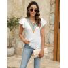 imageBlooming Jelly Womens Summer Short Sleeve T Shirts Boho Casual Trendy Tops Lace V Neck Ruffle Blouses Business TopsWhite