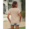 imageBlooming Jelly Womens Summer Short Sleeve Tops Dressy Casual Blouse Trendy Spring Cute Ruffle ShirtBeige