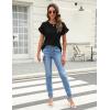 imageBlooming Jelly Womens Summer Short Sleeve Tops Dressy Casual Blouse Trendy Spring Cute Ruffle ShirtBlack