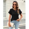 imageBlooming Jelly Womens Summer Short Sleeve Tops Dressy Casual Blouse Trendy Spring Cute Ruffle ShirtBlack