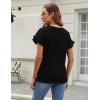 imageBlooming Jelly Womens Summer Short Sleeve Tops Dressy Casual Blouse Trendy Spring Cute Ruffle ShirtBlack