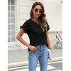 imageBlooming Jelly Womens Summer Short Sleeve Tops Dressy Casual Blouse Trendy Spring Cute Ruffle ShirtBlack