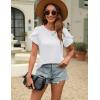 imageBlooming Jelly Womens Summer Short Sleeve Tops Dressy Casual Blouse Trendy Spring Cute Ruffle ShirtWhite