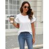 imageBlooming Jelly Womens Summer Short Sleeve Tops Dressy Casual Blouse Trendy Spring Cute Ruffle ShirtWhite