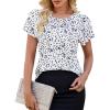 imageBlooming Jelly Women Dressy Casual Tops Business Work Blouses Summer Shirts Short Sleeve Crew Neck Outfits 2025Black Spot