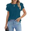 imageBlooming Jelly Women Dressy Casual Tops Business Work Blouses Summer Shirts Short Sleeve Crew Neck Outfits 2025Dark Cyan