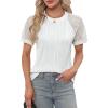 imageBlooming Jelly Womens Dressy Casual Blouses Short Sleeve Summer Shirts Business Work Tops Trendy OutfitsWhite