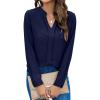 imageBlooming Jelly Womens Dressy Casual Tops Business Long Sleeve Shirts Black Work Blouses Fall Fashion 2024Dark Blue