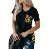 imageBlooming Jelly Womens Leopard Print Tops Loose V Neck Shirts Short Sleeve Blouses with PocketBlacksunflower