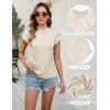 imageBlooming Jelly Womens Business Casual Blouses Satin Silk Dressy Tops Summer Outfits Cap Sleeve Mock Neck ShirtsApricot