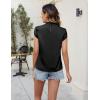 imageBlooming Jelly Womens Business Casual Blouses Satin Silk Dressy Tops Summer Outfits Cap Sleeve Mock Neck ShirtsBlack