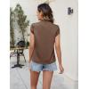 imageBlooming Jelly Womens Business Casual Blouses Satin Silk Dressy Tops Summer Outfits Cap Sleeve Mock Neck ShirtsBrown