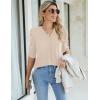 imageBlooming Jelly Womens Dressy Casual Blouses 34 Length Puff Sleeve Tops Business Casual Ladies V Neck T ShirtsBeige