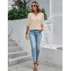 imageBlooming Jelly Womens Dressy Casual Blouses 34 Length Puff Sleeve Tops Business Casual Ladies V Neck T ShirtsBeige