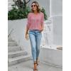 imageBlooming Jelly Womens Dressy Casual Blouses 34 Length Puff Sleeve Tops Business Casual Ladies V Neck T ShirtsPink