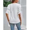 imageBlooming Jelly Womens Dressy Casual Blouses 34 Length Puff Sleeve Tops Business Casual Ladies V Neck T ShirtsWhite