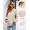 imageBlooming Jelly Womens Dressy Casual Blouses Business Work Tops Long Sleeve V Neck Pleated Shirts 2025 Fall OutfitsApricot