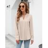 imageBlooming Jelly Womens Dressy Casual Blouses Business Work Tops Long Sleeve V Neck Pleated Shirts 2025 Fall OutfitsApricot