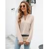 imageBlooming Jelly Womens Dressy Casual Blouses Business Work Tops Long Sleeve V Neck Pleated Shirts 2025 Fall OutfitsApricot