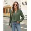 imageBlooming Jelly Womens Dressy Casual Blouses Business Work Tops Long Sleeve V Neck Pleated Shirts 2025 Fall OutfitsArmy Green