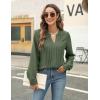imageBlooming Jelly Womens Dressy Casual Blouses Business Work Tops Long Sleeve V Neck Pleated Shirts 2025 Fall OutfitsArmy Green