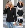 imageBlooming Jelly Womens Dressy Casual Blouses Business Work Tops Long Sleeve V Neck Pleated Shirts 2025 Fall OutfitsBlack