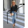 imageBlooming Jelly Womens Dressy Casual Blouses Business Work Tops Long Sleeve V Neck Pleated Shirts 2025 Fall OutfitsBlack