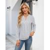 imageBlooming Jelly Womens Dressy Casual Blouses Business Work Tops Long Sleeve V Neck Pleated Shirts 2025 Fall OutfitsBlack Striped
