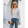 imageBlooming Jelly Womens Dressy Casual Blouses Business Work Tops Long Sleeve V Neck Pleated Shirts 2025 Fall OutfitsBlack Striped
