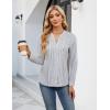 imageBlooming Jelly Womens Dressy Casual Blouses Business Work Tops Long Sleeve V Neck Pleated Shirts 2025 Fall OutfitsBlack Striped