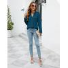 imageBlooming Jelly Womens Dressy Casual Blouses Business Work Tops Long Sleeve V Neck Pleated Shirts 2025 Fall OutfitsBlue