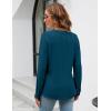 imageBlooming Jelly Womens Dressy Casual Blouses Business Work Tops Long Sleeve V Neck Pleated Shirts 2025 Fall OutfitsBlue
