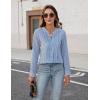 imageBlooming Jelly Womens Dressy Casual Blouses Business Work Tops Long Sleeve V Neck Pleated Shirts 2025 Fall OutfitsBlue Striped