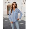 imageBlooming Jelly Womens Dressy Casual Blouses Business Work Tops Long Sleeve V Neck Pleated Shirts 2025 Fall OutfitsBlue Striped