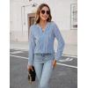 imageBlooming Jelly Womens Dressy Casual Blouses Business Work Tops Long Sleeve V Neck Pleated Shirts 2025 Fall OutfitsBlue Striped